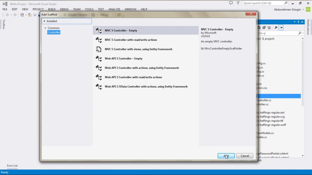 Controller Seçim Ekranı
