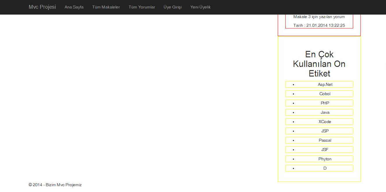 Ana sayfanın son hali