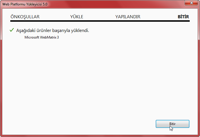 Web matrix yükleme bitimi