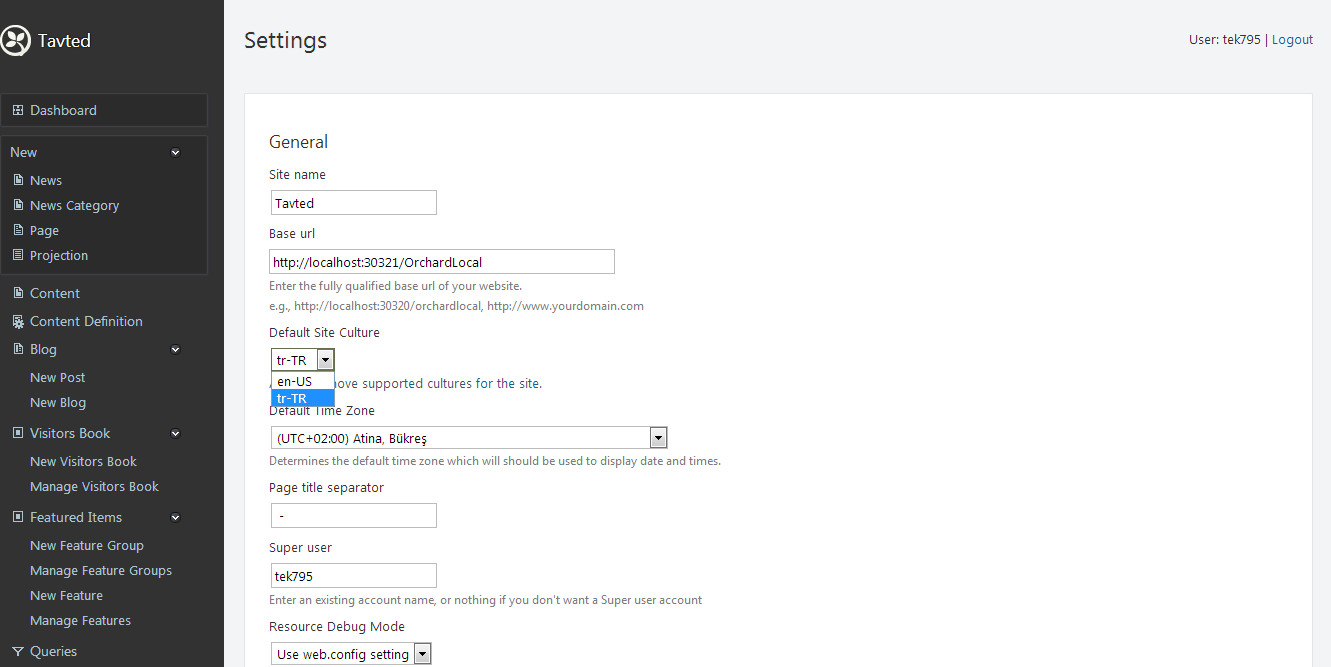 Dili varsayılan hale getirme